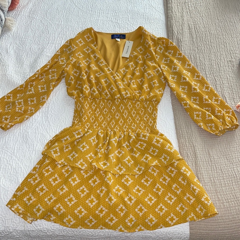 NWT Francesca mini mustard dress